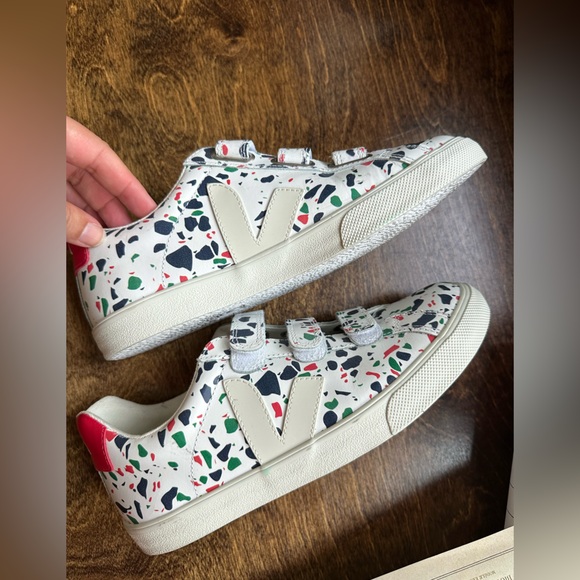 Veja 3 Lock leather sneakers, Terrazzo print - Picture 3 of 7